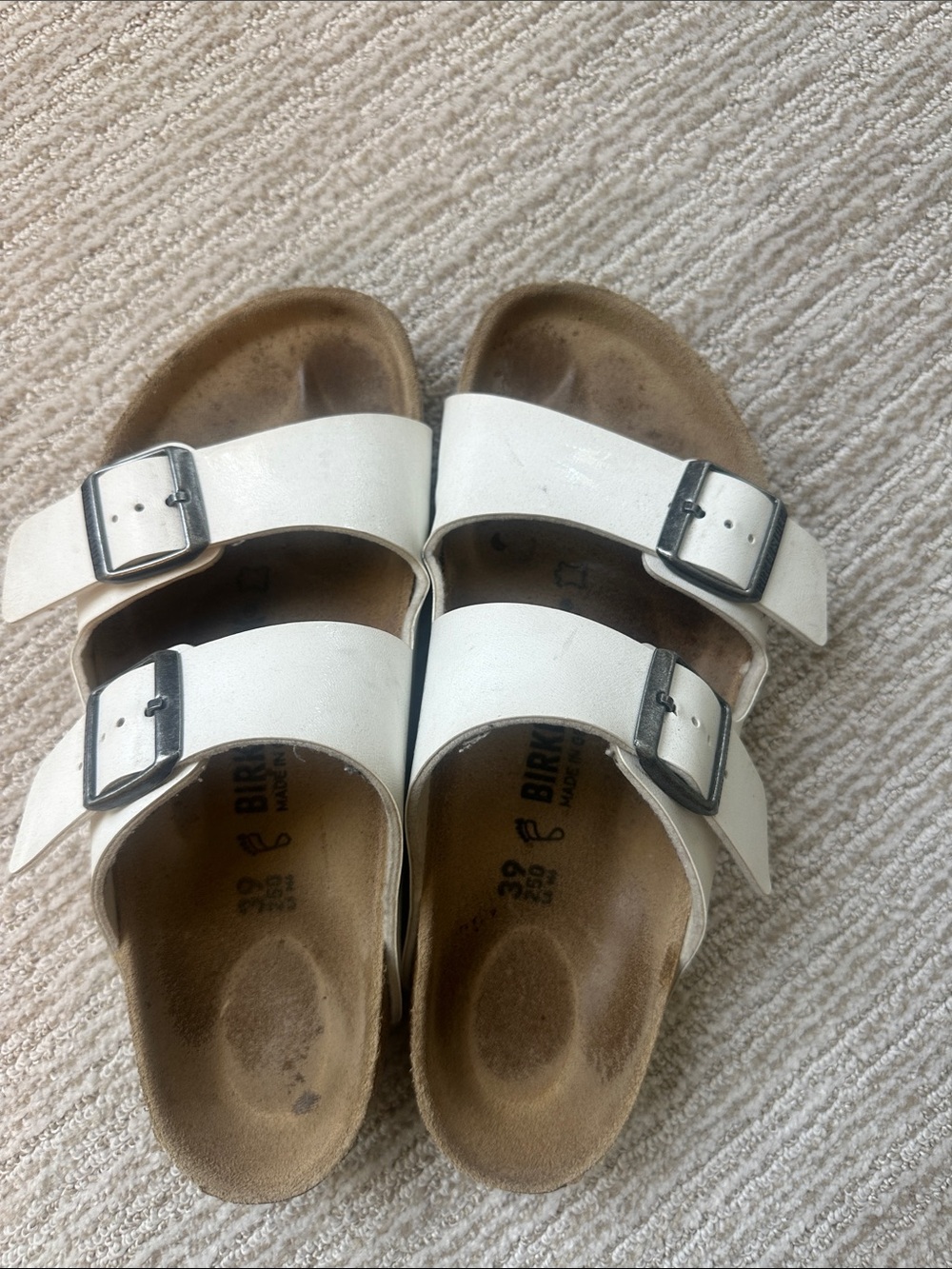 White Birkenstocks size 39